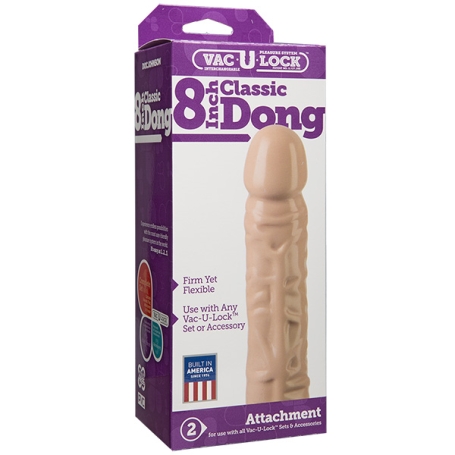 Фаллос-насадка Vac-U-Lock 8" Classic Dong, Doc Johnson