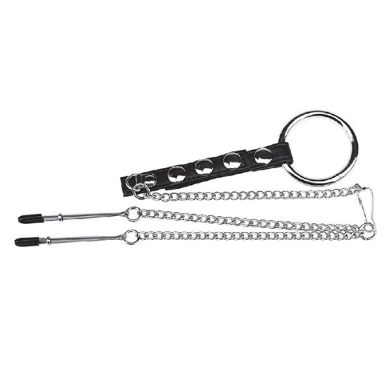 Кольцо с зажимами на соски BlueLine BLM3059